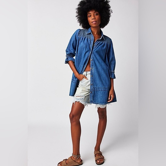 Free People Vanessa Denim Tunic NWT - Picture 1 of 6